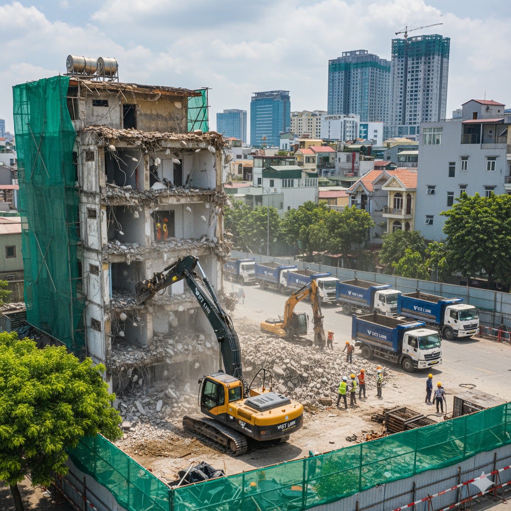 Dịch Vụ Phá Dỡ Nhà Giá Rẻ Tại Hà Nội: Uy Tín - An Toàn - Chuyên Nghiệp | Việt Linh