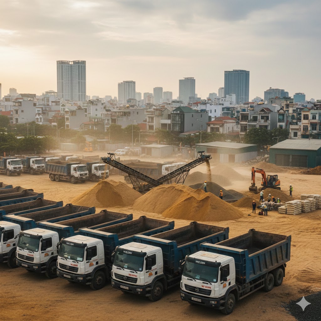 Vận Chuyển Cát Vàng Xây Dựng tại Hà Nội – Việt Linh Giao Tận Nơi