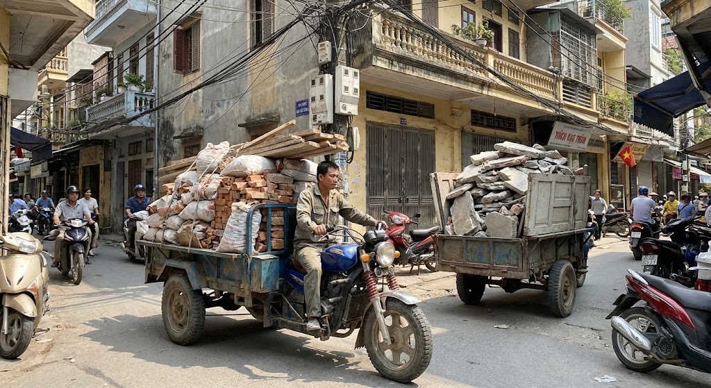 Vận Chuyển Trạc Thải Xây Dựng Tại Vĩnh Tuy: Chuyên Nghiệp - Giá Rẻ - Vào Tầng Hầm